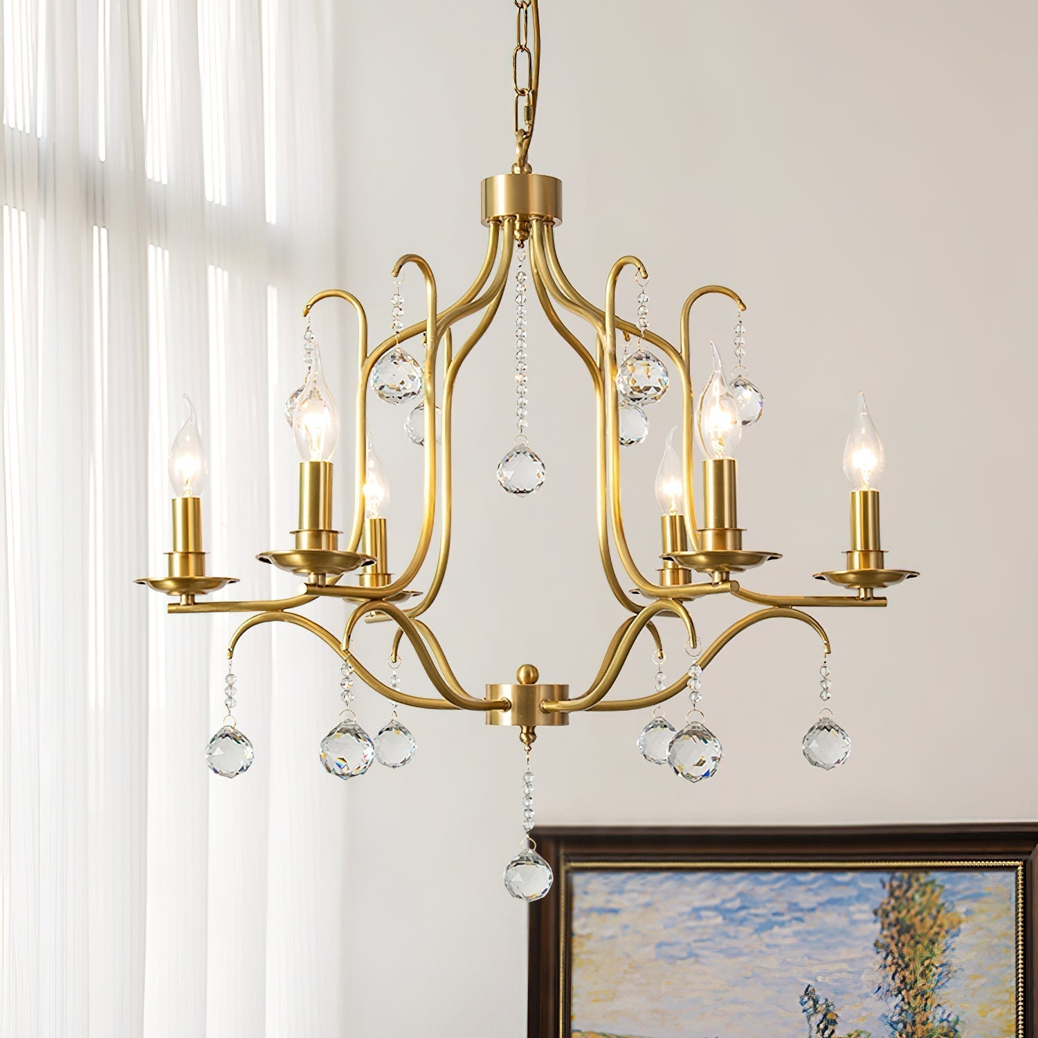 Ulliria Chandelier Laiton Cristal Luxe Postmoderne Salon - Neutralighting