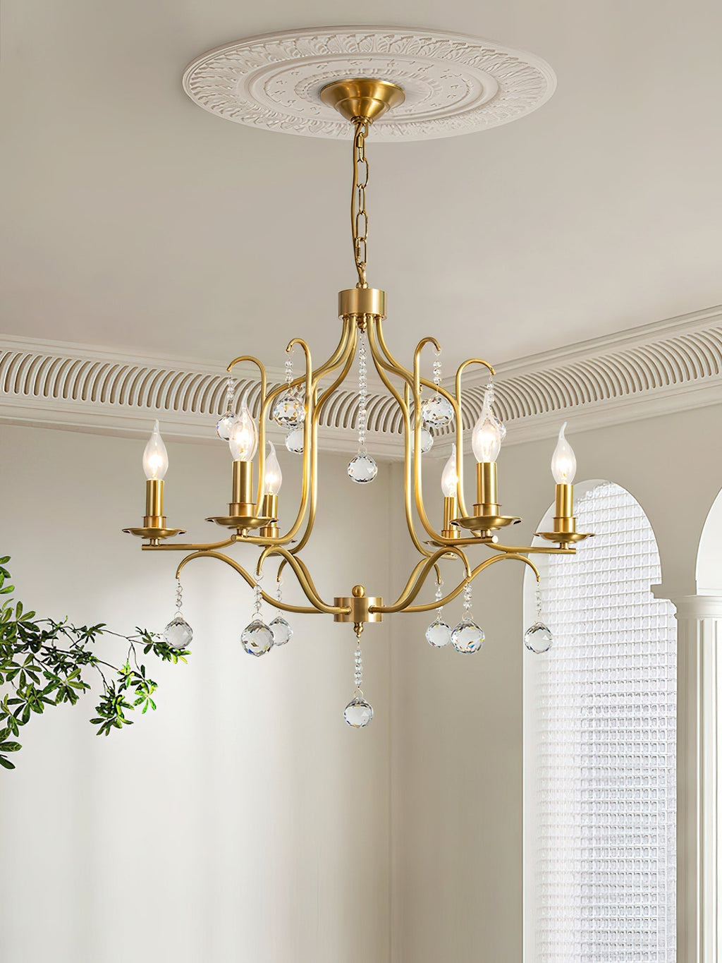Ulliria Chandelier Laiton Cristal Luxe Postmoderne Salon - Neutralighting