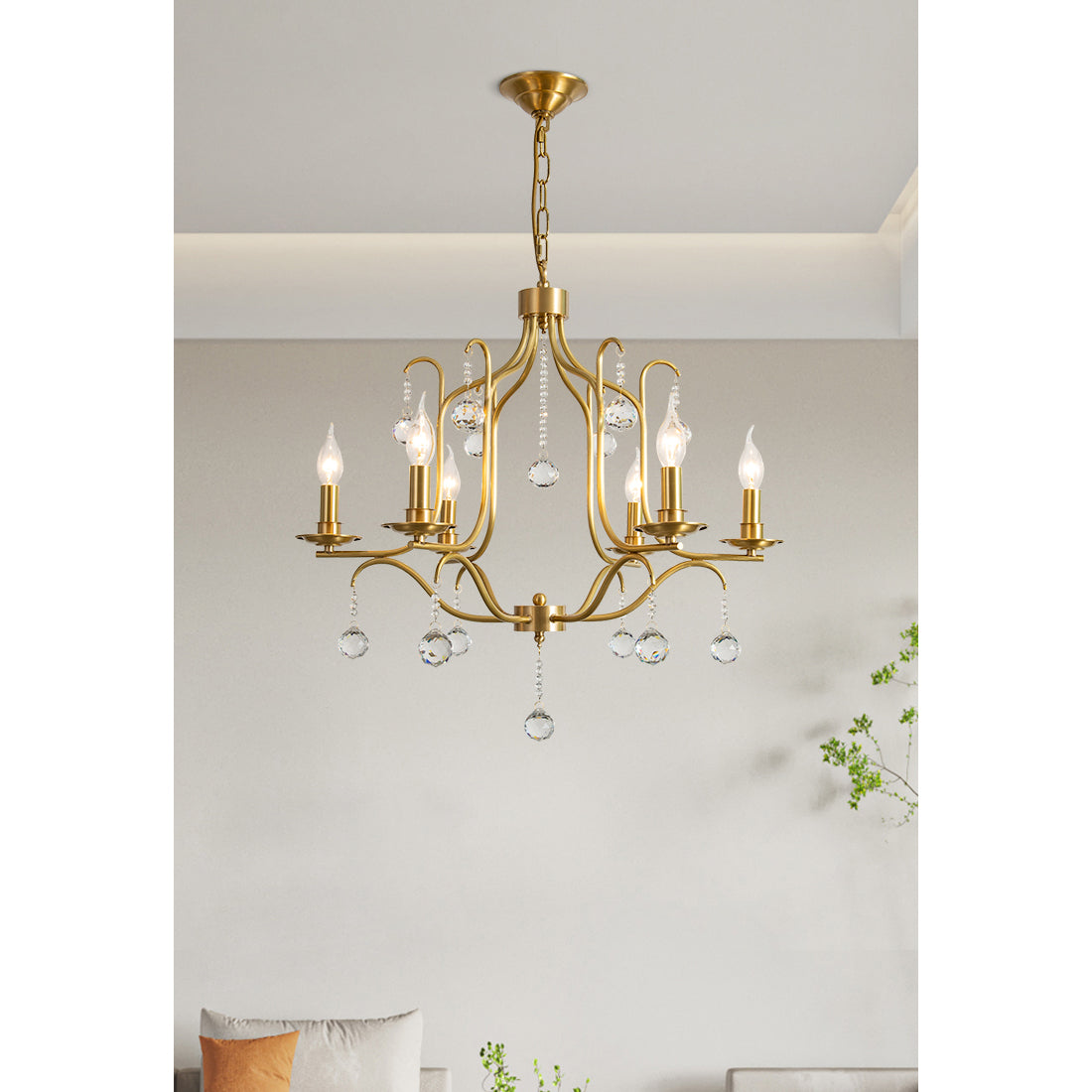 Ulliria Chandelier Laiton Cristal Luxe Postmoderne Salon - Neutralighting