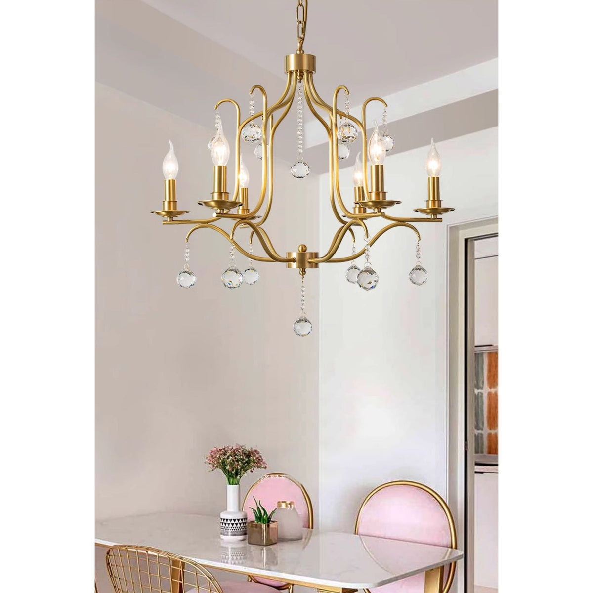 Ulliria Chandelier Laiton Cristal Luxe Postmoderne Salon - Neutralighting