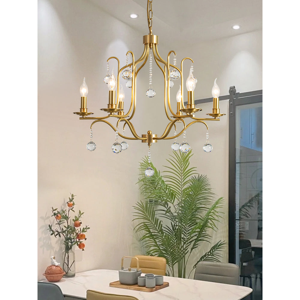 Ulliria Chandelier Laiton Cristal Luxe Postmoderne Salon - Neutralighting
