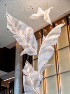 Zeshaen Chandelier en Verre Feuilles Tombantes Créatives - Neutralighting