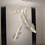 Zeshaen Chandelier en Verre Feuilles Tombantes Créatives - Neutralighting