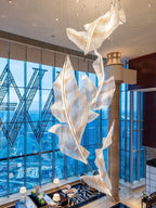 Zeshaen Chandelier en Verre Feuilles Tombantes Créatives - Neutralighting