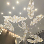 Zeshaen Chandelier en Verre Feuilles Tombantes Créatives - Neutralighting