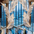 Zeshaen Chandelier en Verre Feuilles Tombantes Créatives - Neutralighting