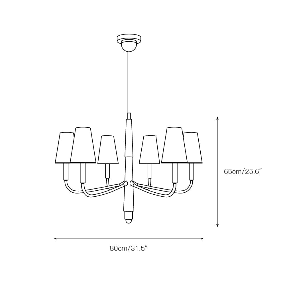 Lyshae Chandelier Laiton Tissu Industriel Vintage Salon - Neutralighting