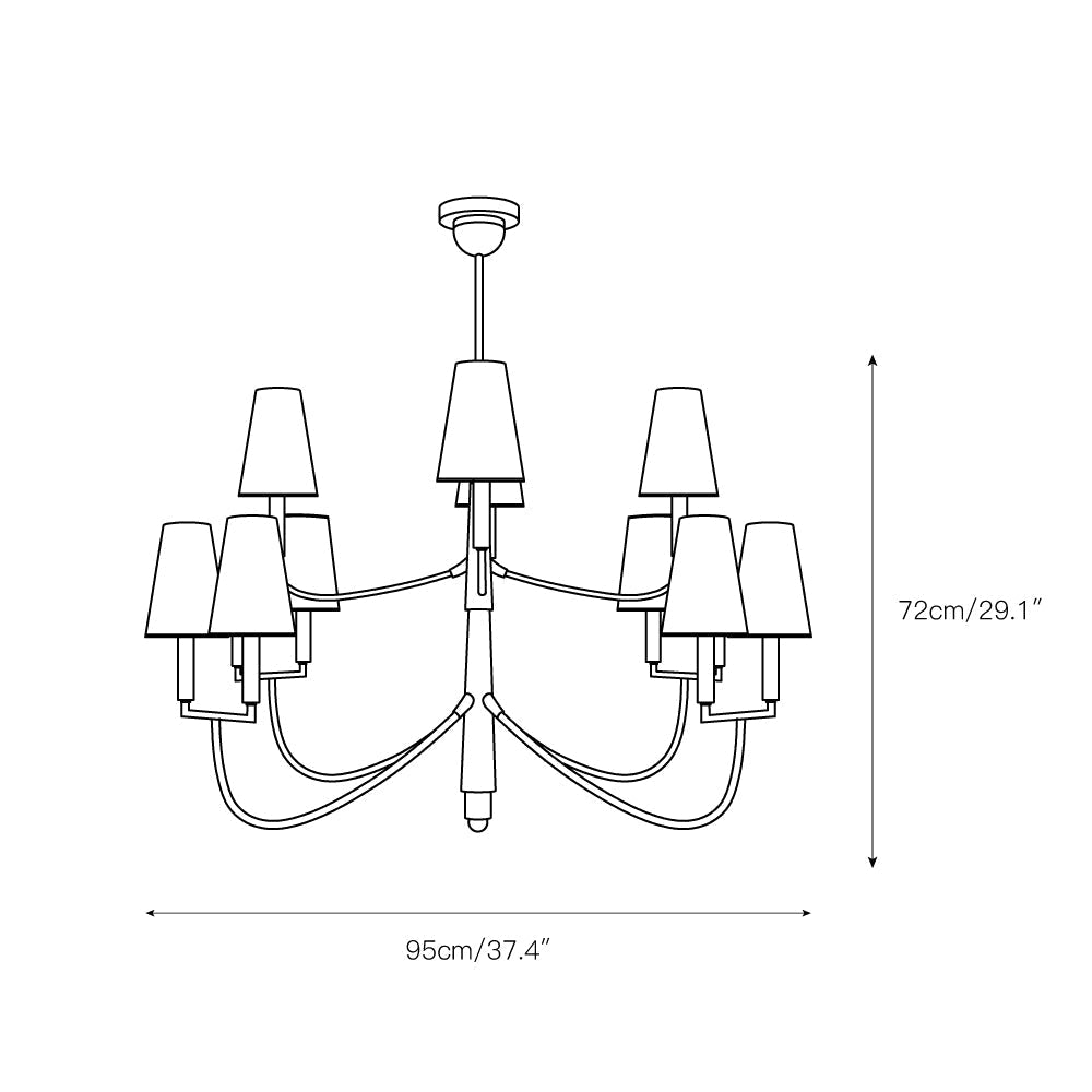 Lyshae Chandelier Laiton Tissu Industriel Vintage Salon - Neutralighting