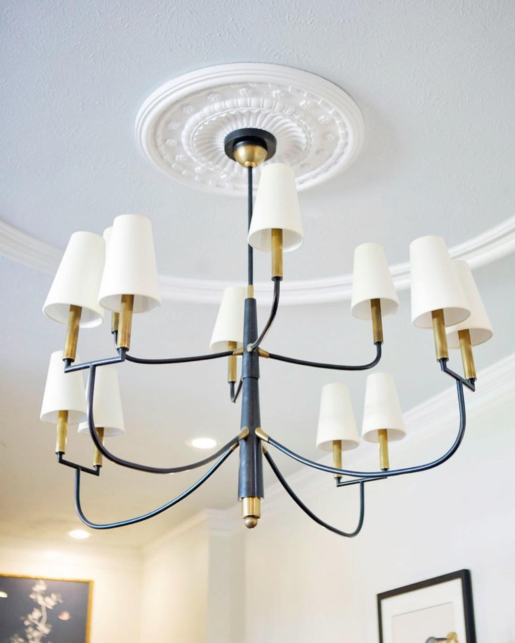Lyshae Chandelier Laiton Tissu Industriel Vintage Salon - Neutralighting