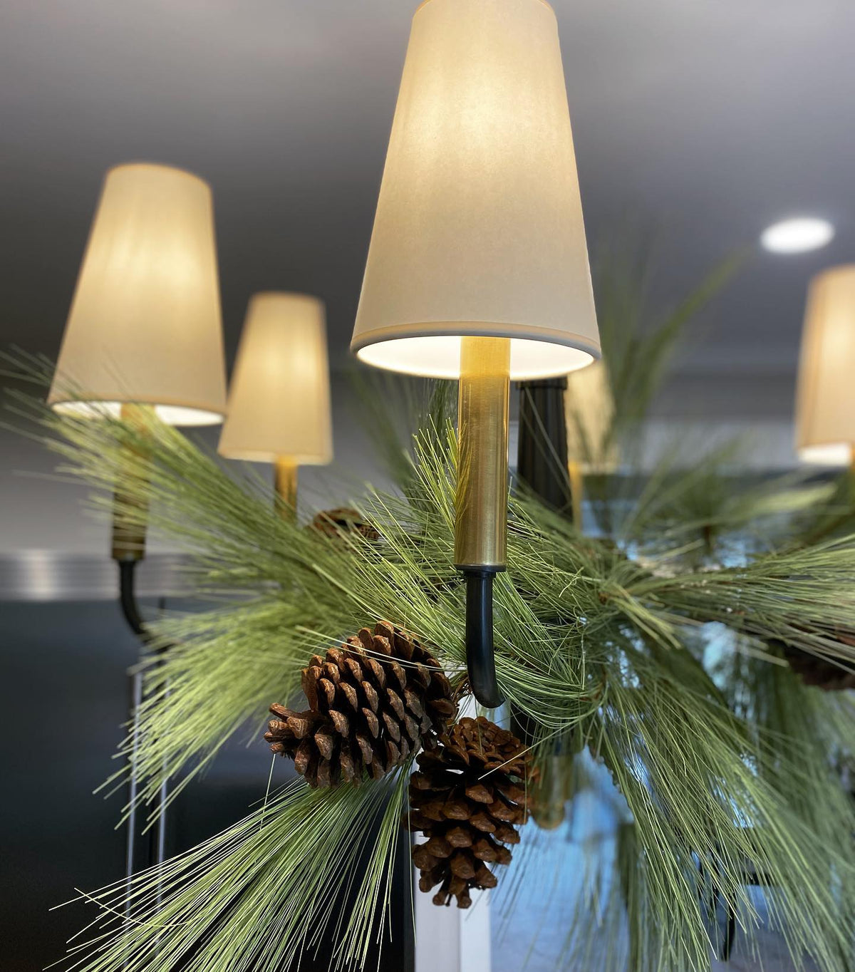 Lyshae Chandelier Laiton Tissu Industriel Vintage Salon - Neutralighting