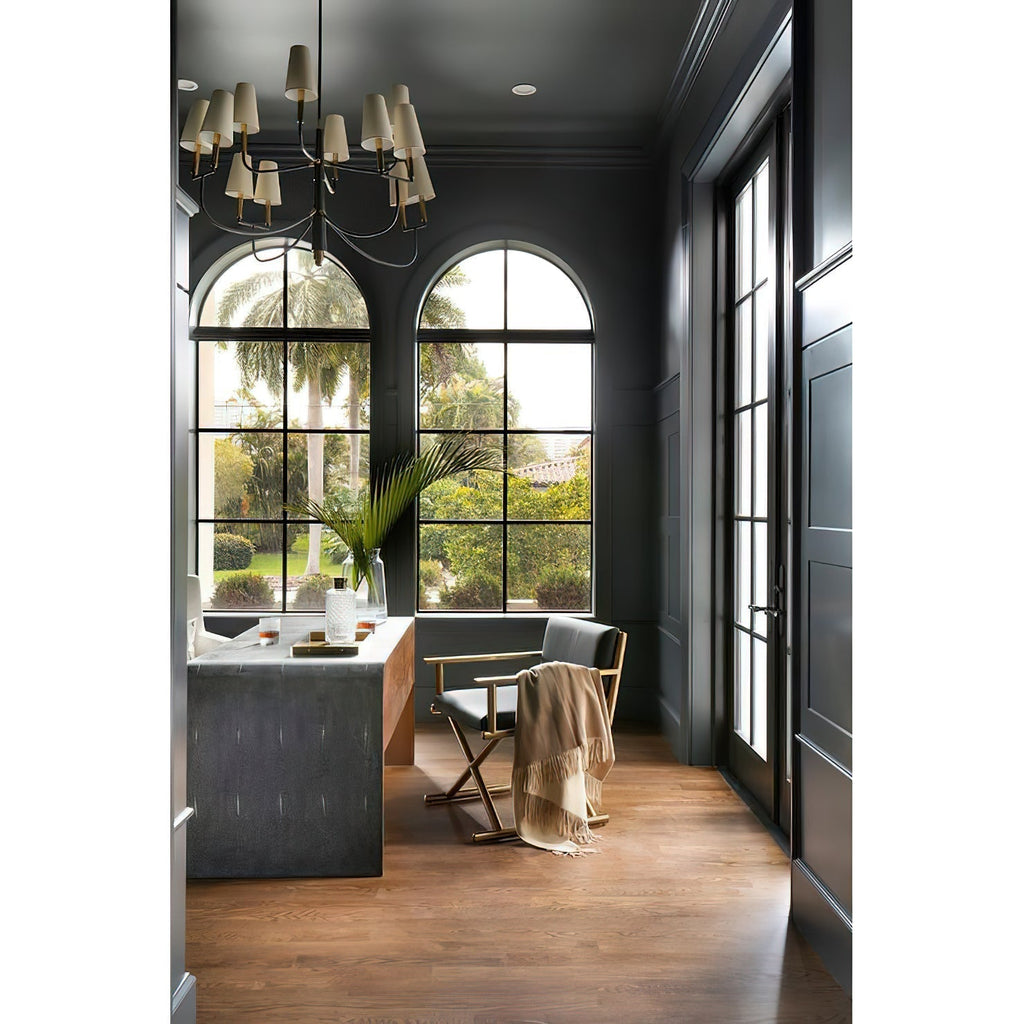 Lyshae Chandelier Laiton Tissu Industriel Vintage Salon - Neutralighting