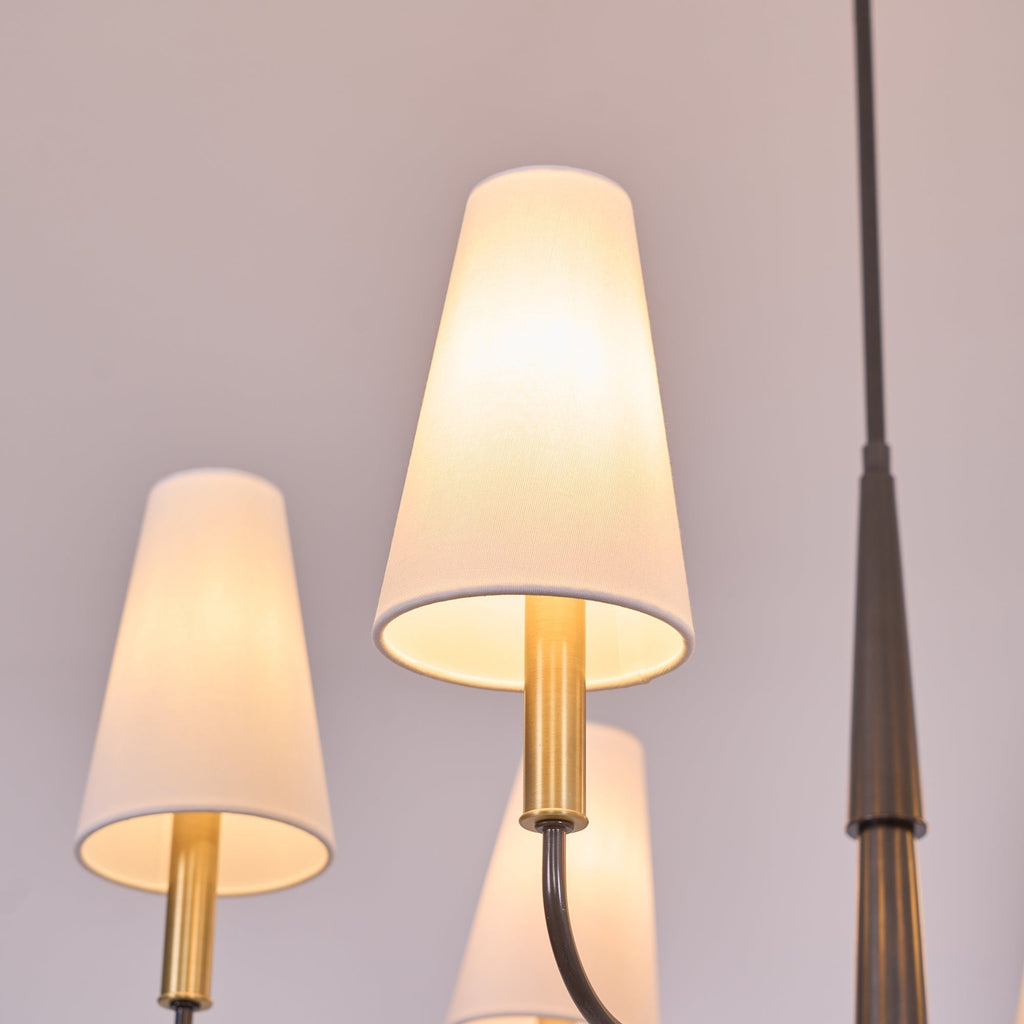 Lyshae Chandelier Laiton Tissu Industriel Vintage Salon - Neutralighting