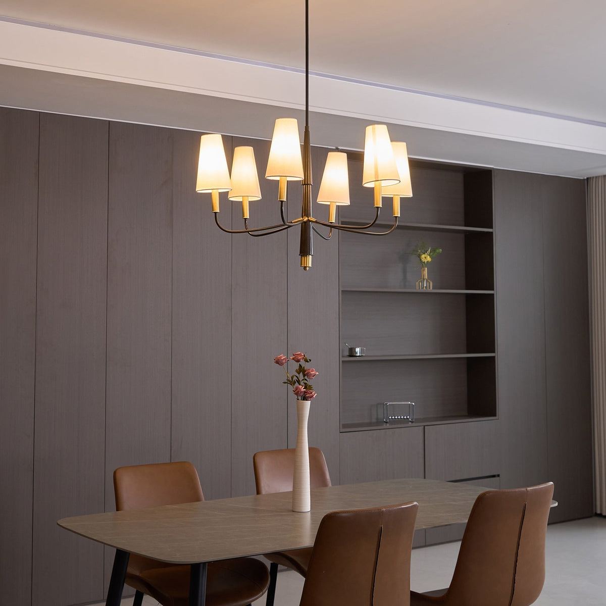 Lyshae Chandelier Laiton Tissu Industriel Vintage Salon - Neutralighting