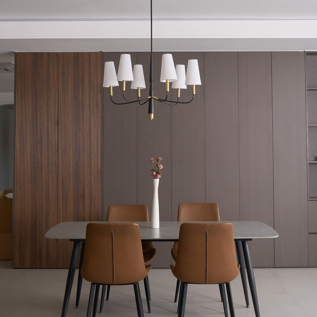 Lyshae Chandelier Laiton Tissu Industriel Vintage Salon - Neutralighting