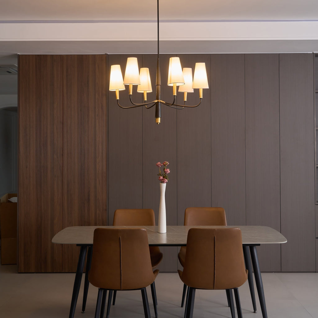 Lyshae Chandelier Laiton Tissu Industriel Vintage Salon - Neutralighting