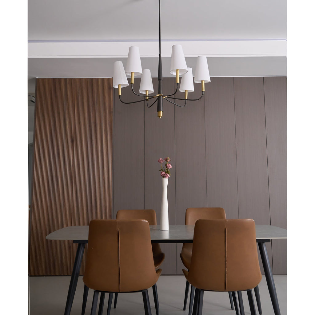 Lyshae Chandelier Laiton Tissu Industriel Vintage Salon - Neutralighting