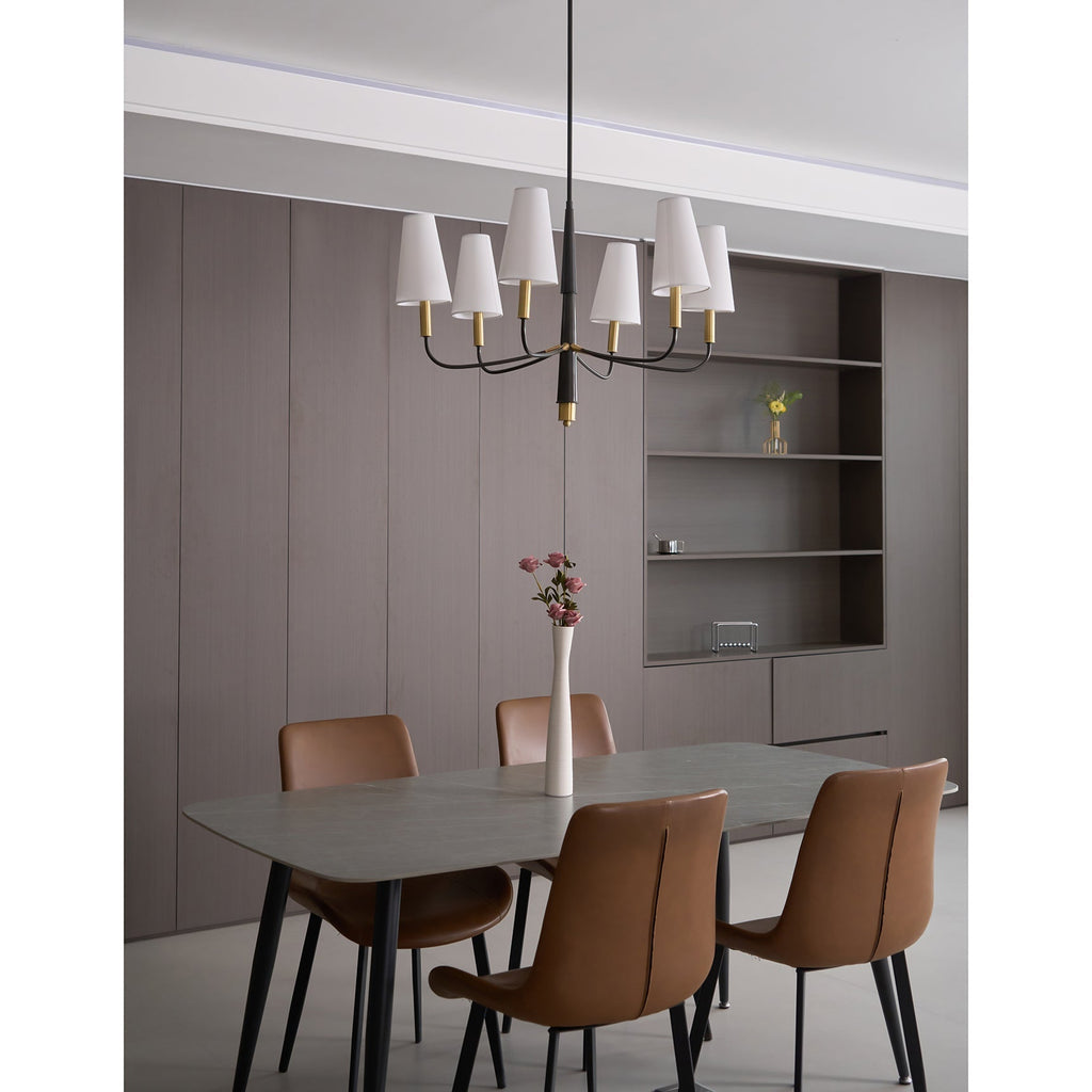 Lyshae Chandelier Laiton Tissu Industriel Vintage Salon - Neutralighting