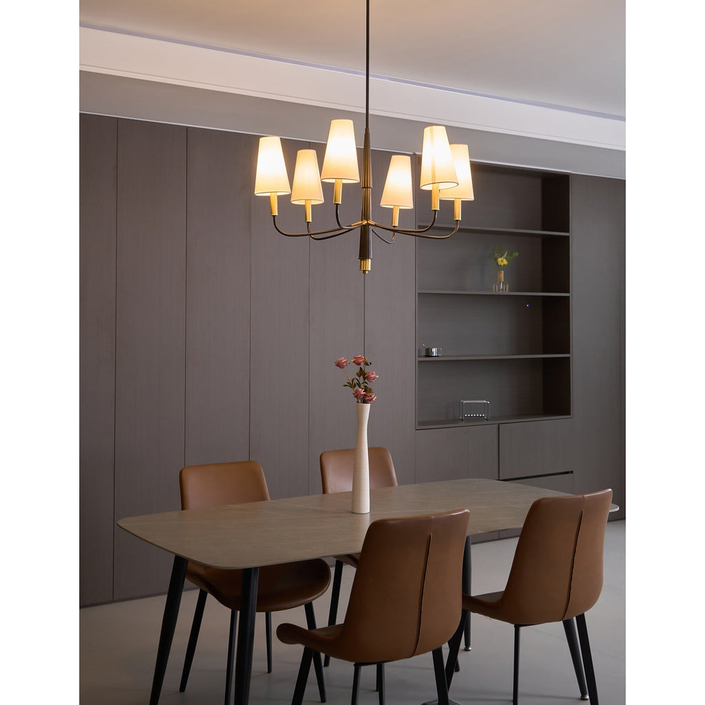 Lyshae Chandelier Laiton Tissu Industriel Vintage Salon - Neutralighting