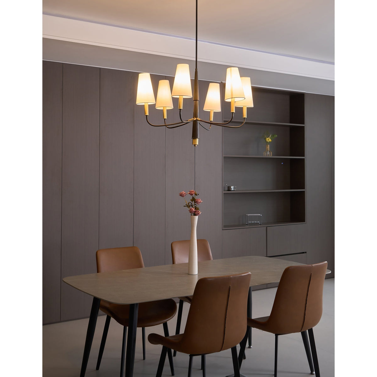 Lyshae Chandelier Laiton Tissu Industriel Vintage Salon - Neutralighting