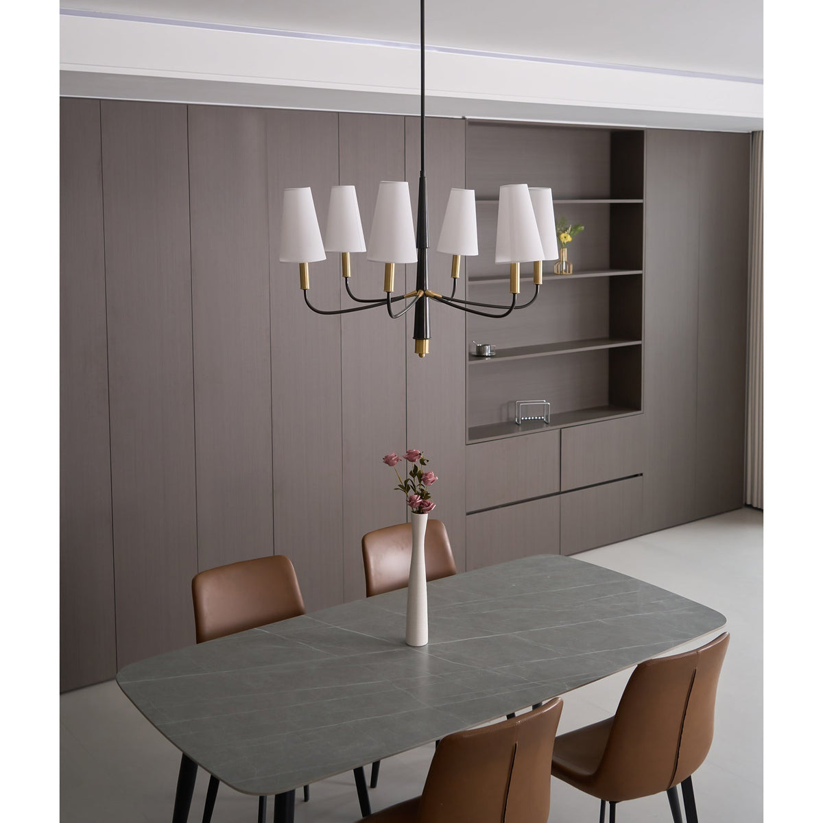 Lyshae Chandelier Laiton Tissu Industriel Vintage Salon - Neutralighting