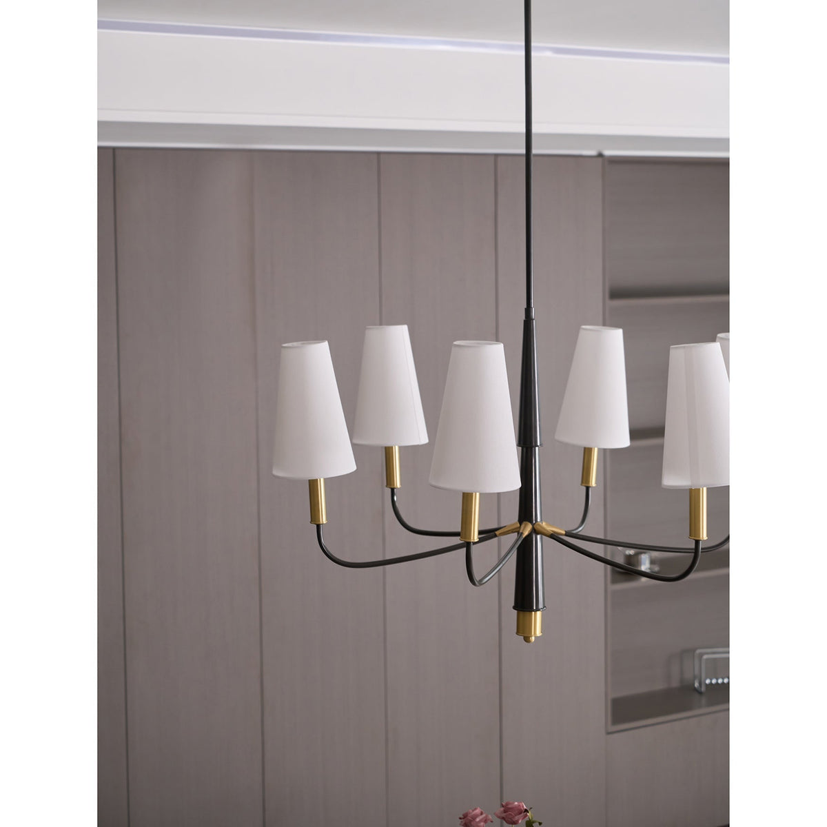 Lyshae Chandelier Laiton Tissu Industriel Vintage Salon - Neutralighting