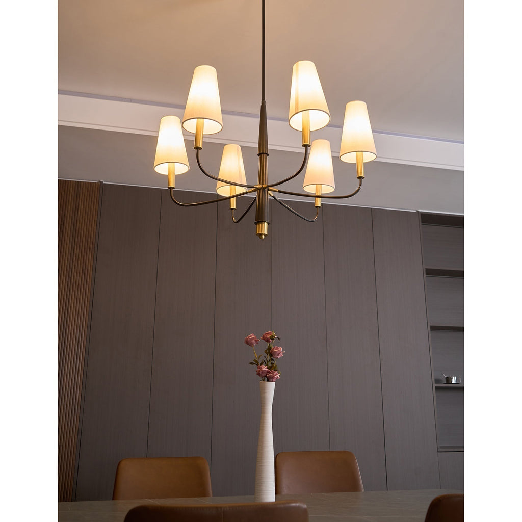 Lyshae Chandelier Laiton Tissu Industriel Vintage Salon - Neutralighting