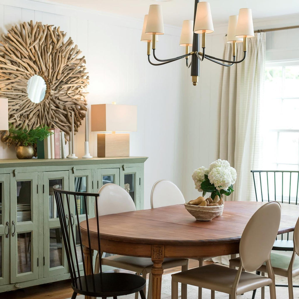 Lyshae Chandelier Laiton Tissu Industriel Vintage Salon - Neutralighting