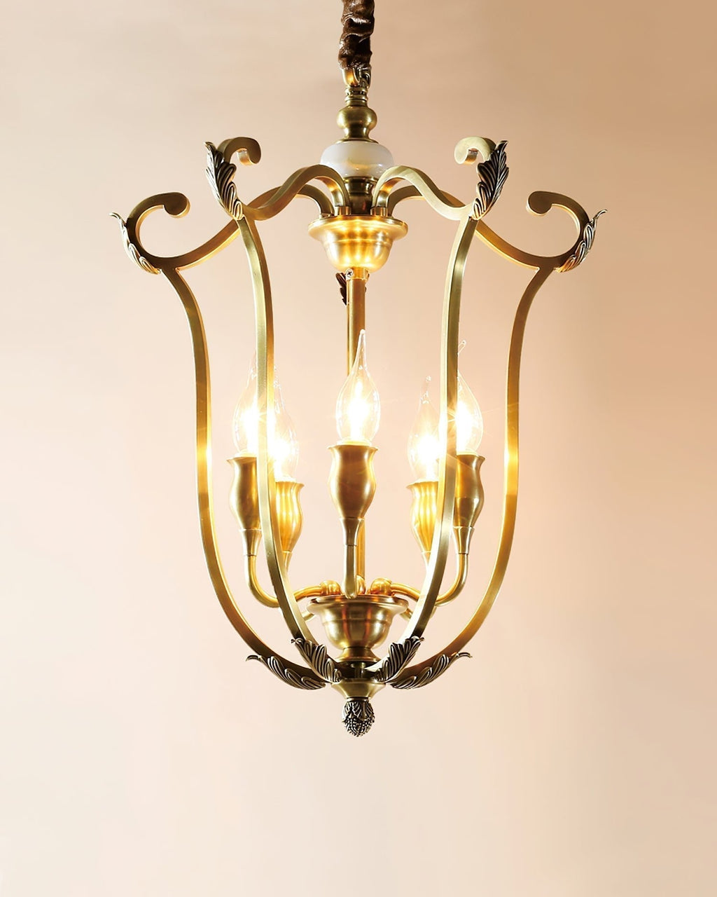 Lustra Chandelier Cadre Lanternes Doré - Neutralighting