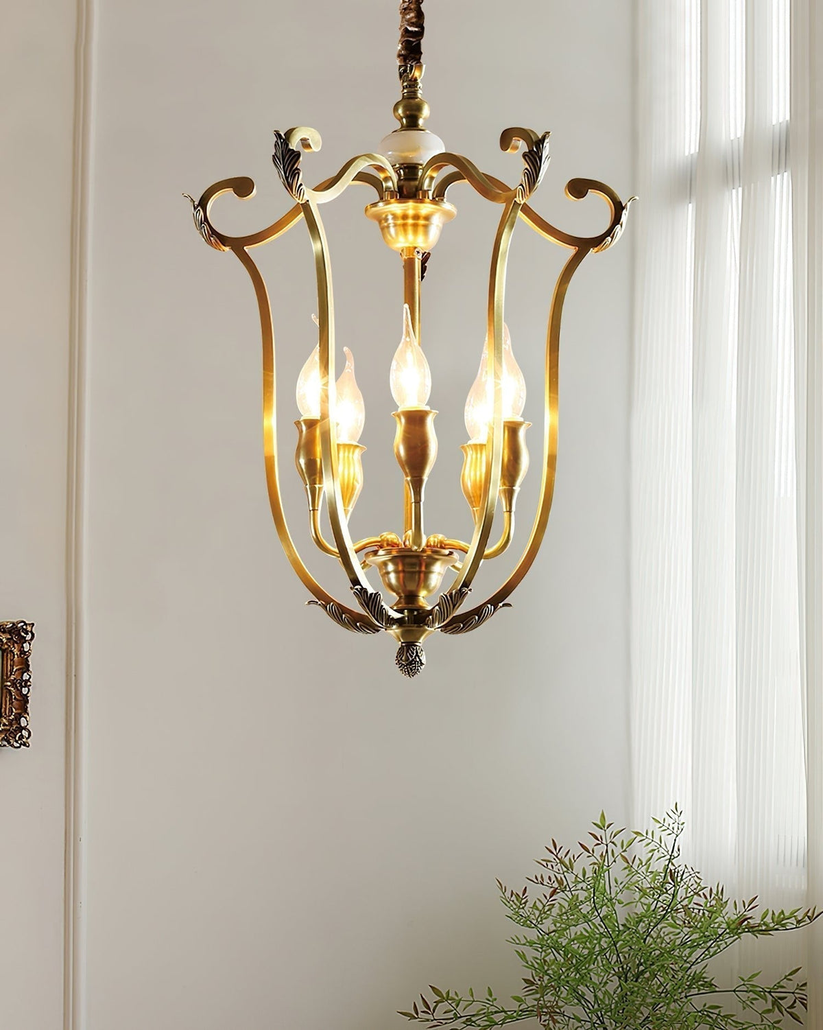 Lustra Chandelier Cadre Lanternes Doré - Neutralighting