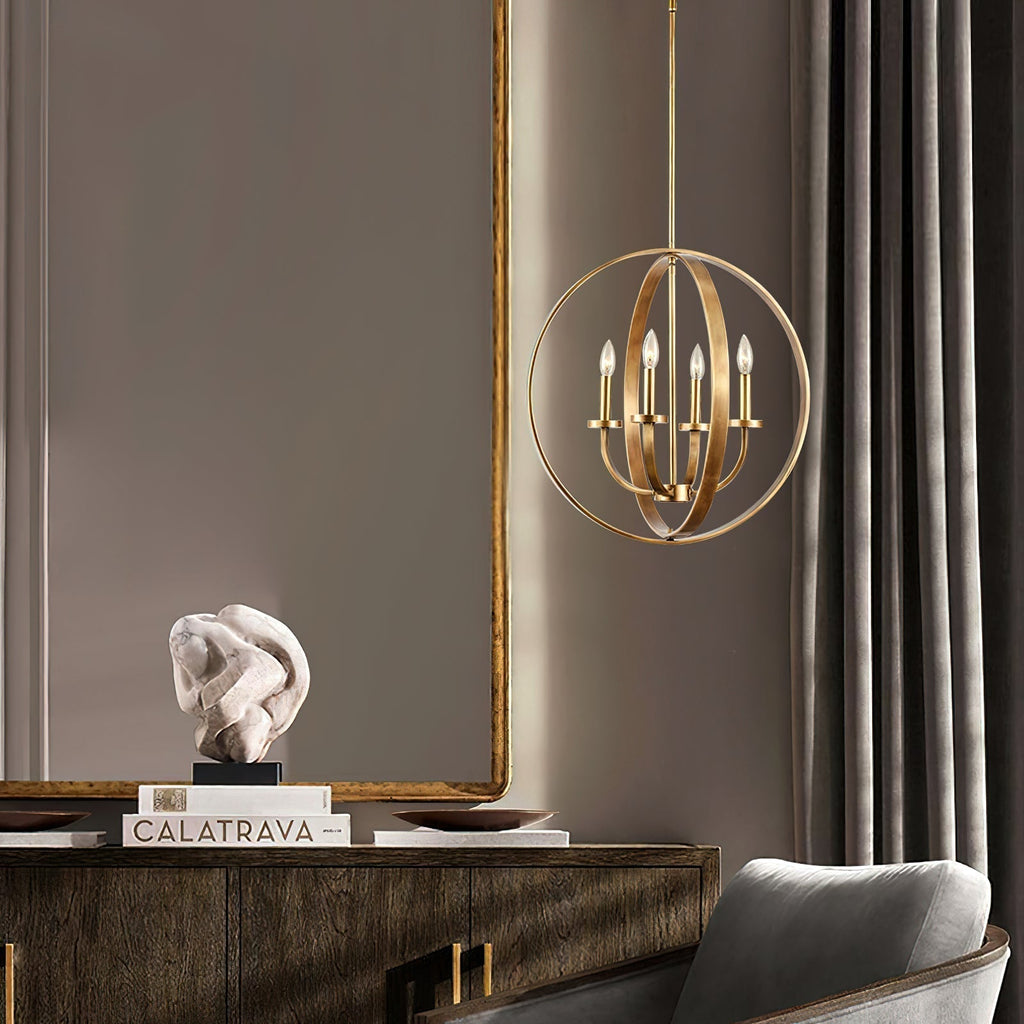 Lustra Chandelier Cadre Lanternes Doré - Neutralighting