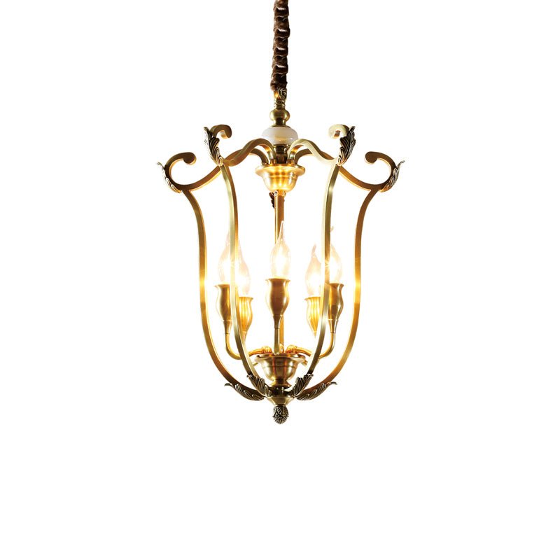 Lustra Chandelier Cadre Lanternes Doré - Neutralighting