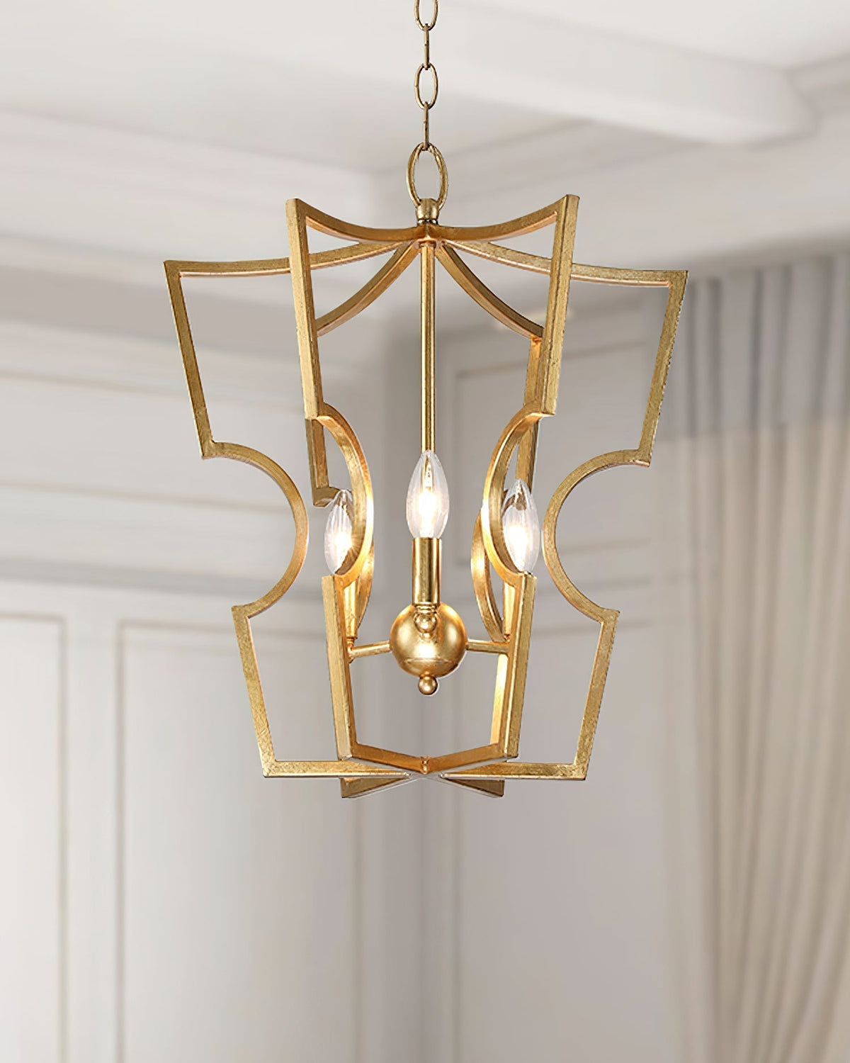 Lustra Chandelier Cadre Lanternes Doré - Neutralighting