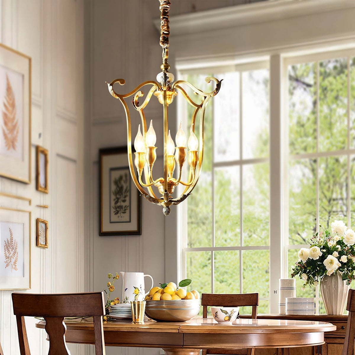 Lustra Chandelier Cadre Lanternes Doré - Neutralighting