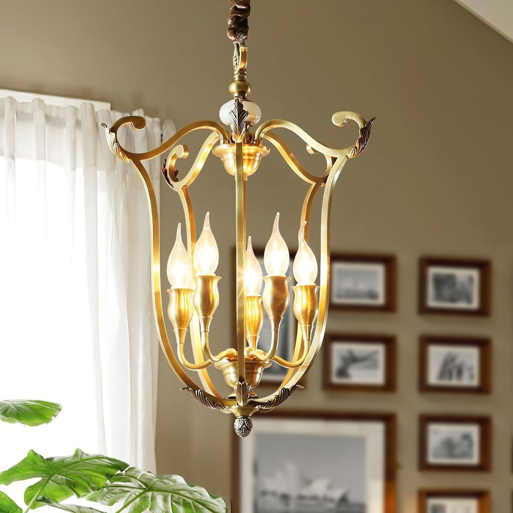 Lustra Chandelier Cadre Lanternes Doré - Neutralighting