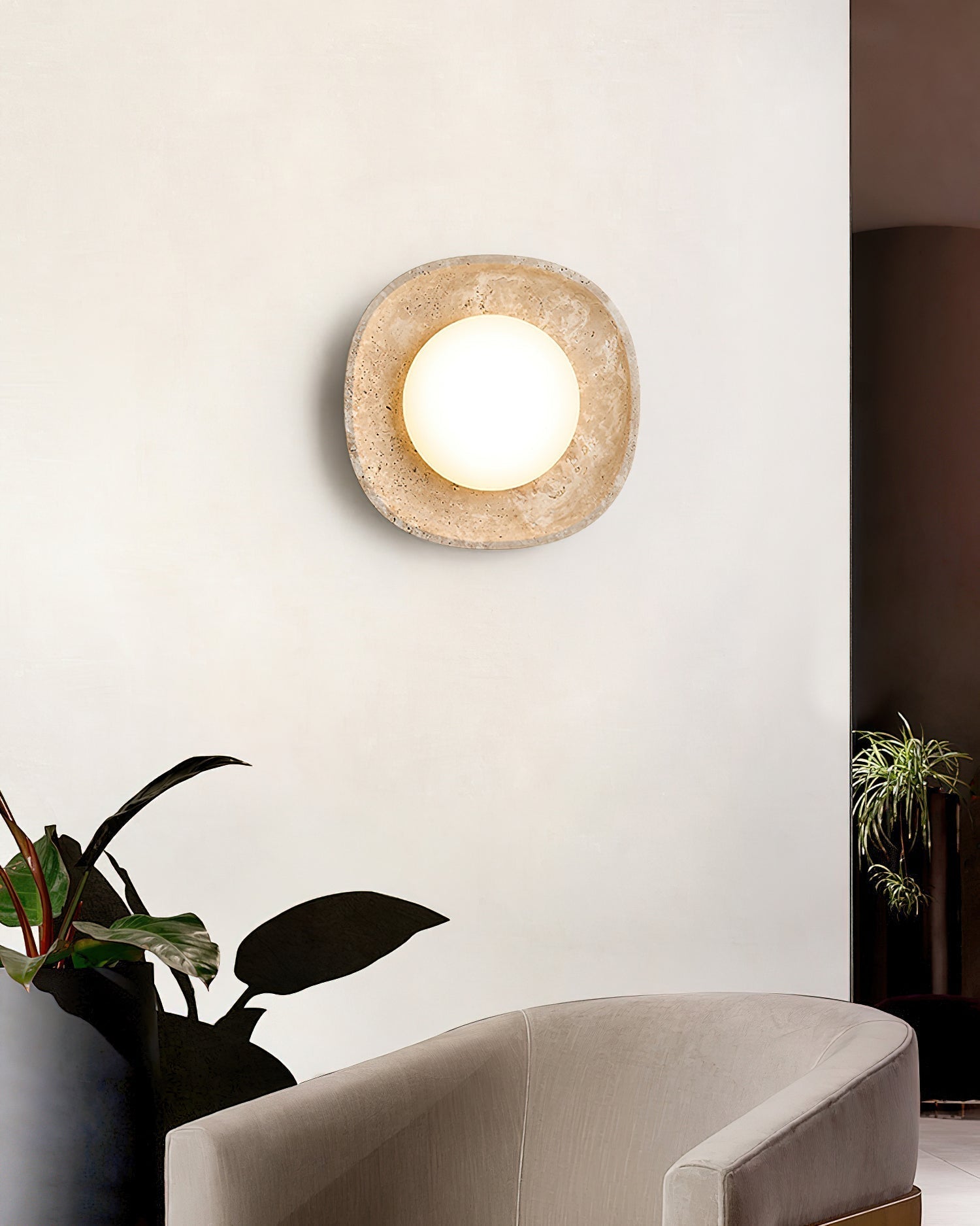 Ritta Applique Murale Travertin Globe - Neutralighting