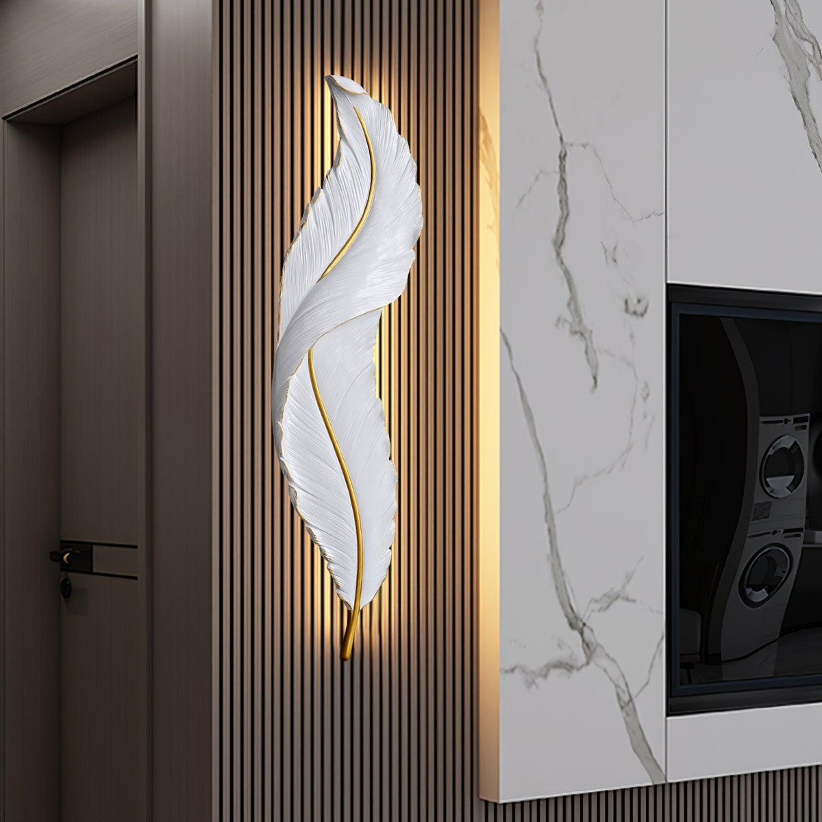 Cumare Applique Murale en Résine Plume Créativité Individuelle - Neutralighting