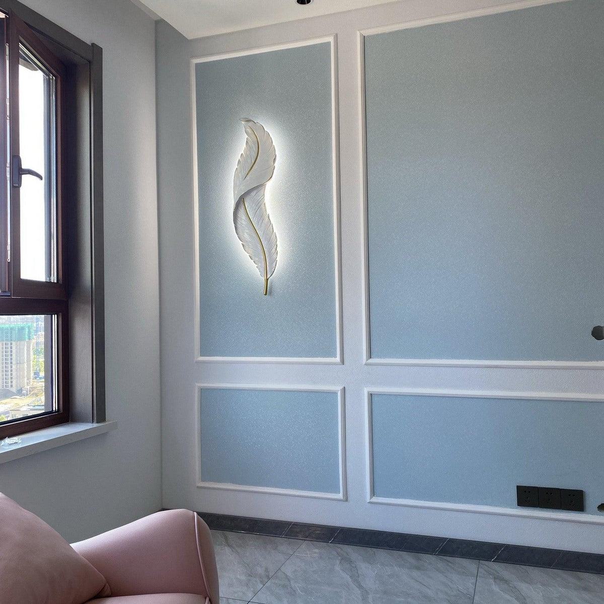 Cumare Applique Murale en Résine Plume Créativité Individuelle - Neutralighting