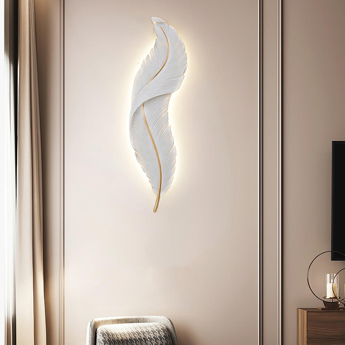 Cumare Applique Murale en Résine Plume Créativité Individuelle - Neutralighting