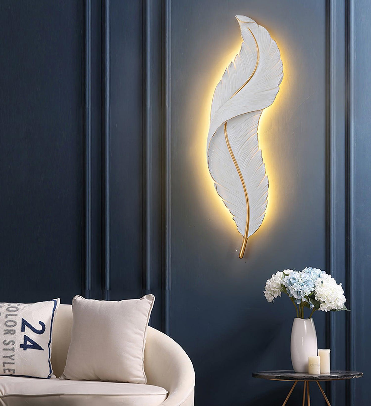 Cumare Applique Murale en Résine Plume Créativité Individuelle - Neutralighting