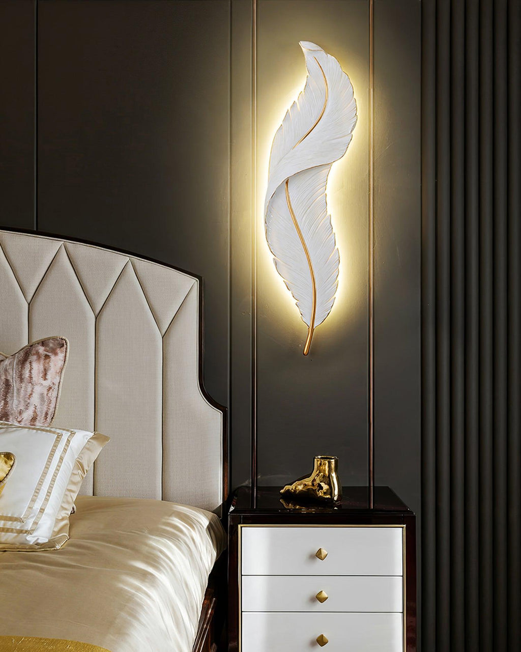 Cumare Applique Murale en Résine Plume Créativité Individuelle - Neutralighting