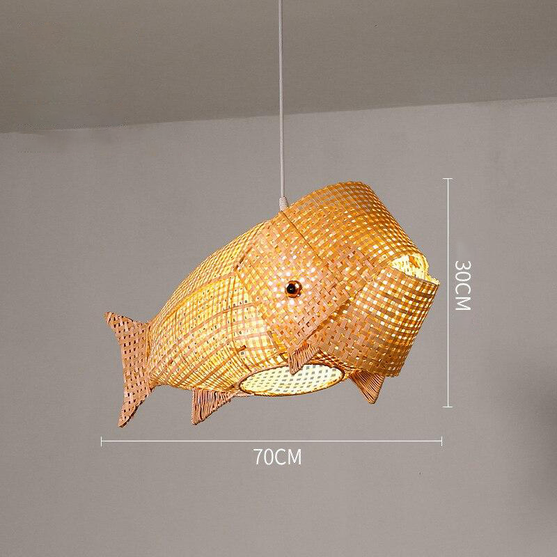 Ritta Luminaires Suspension Poisson Simple Métal/Rotin, Salon - Neutralighting