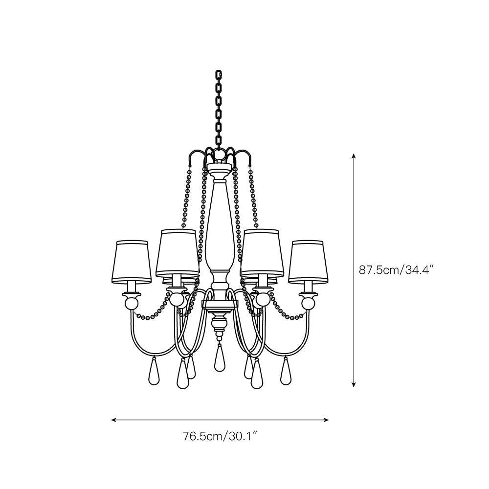 Arshaor Chandelier Bois Métal Luxe Postmoderne Salon - Neutralighting