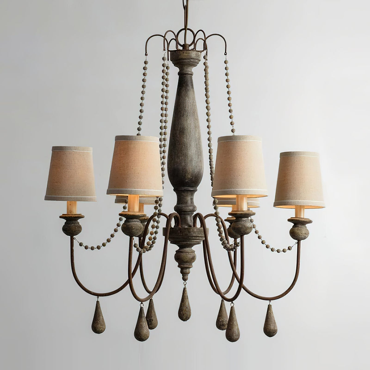 Arshaor Chandelier Bois Métal Luxe Postmoderne Salon - Neutralighting