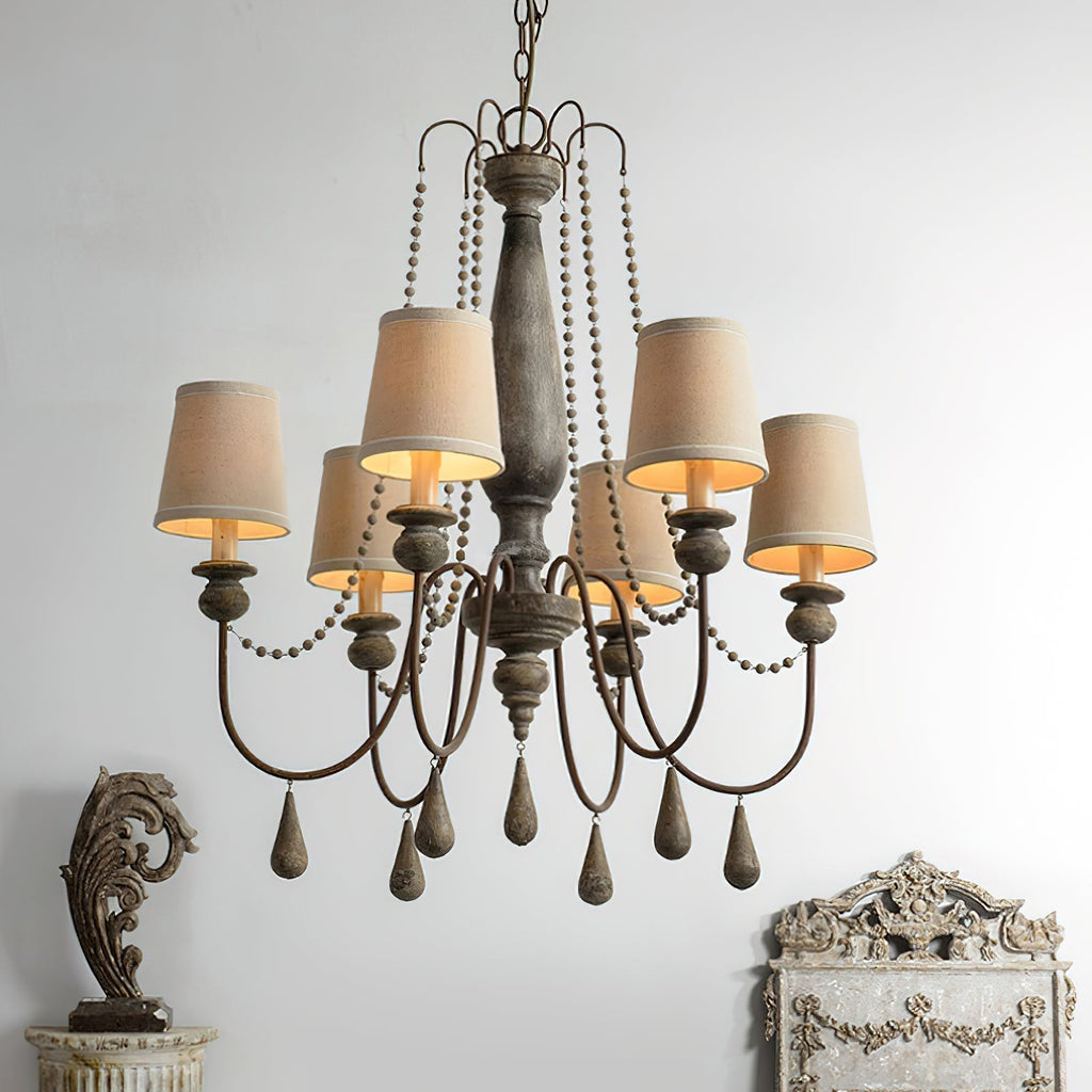 Arshaor Chandelier Bois Métal Luxe Postmoderne Salon - Neutralighting