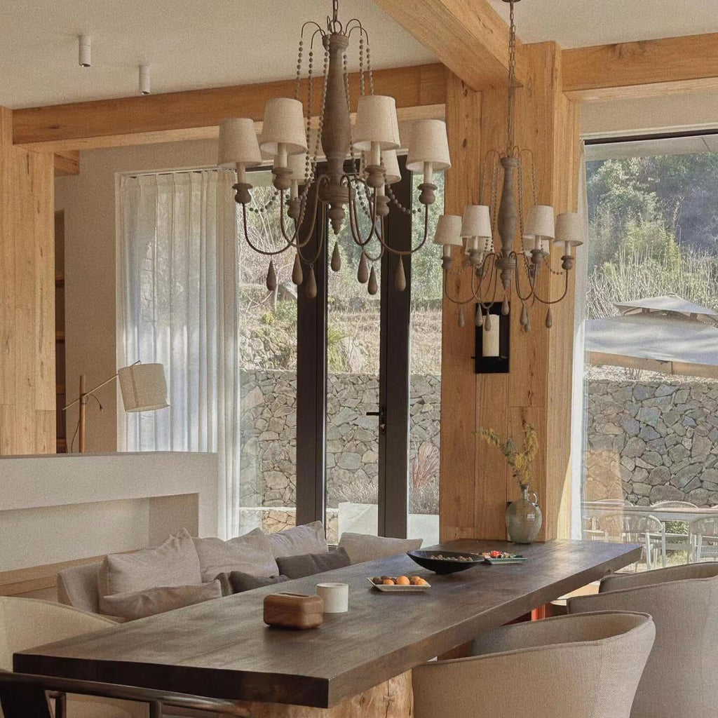 Arshaor Chandelier Bois Métal Luxe Postmoderne Salon - Neutralighting