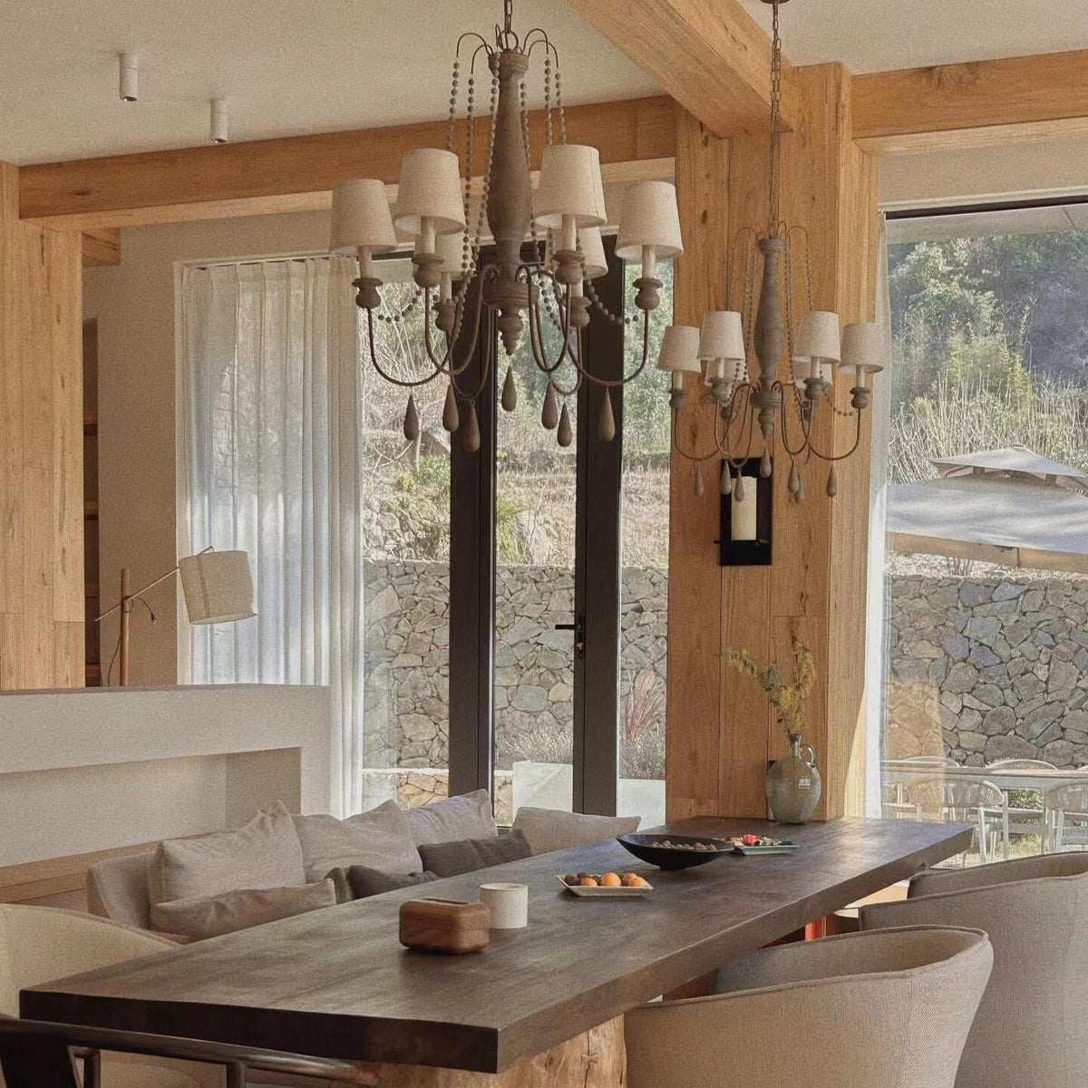 Arshaor Chandelier Bois Métal Luxe Postmoderne Salon - Neutralighting