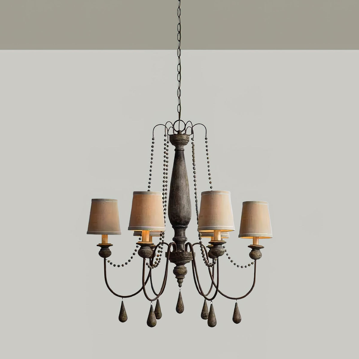 Arshaor Chandelier Bois Métal Luxe Postmoderne Salon - Neutralighting