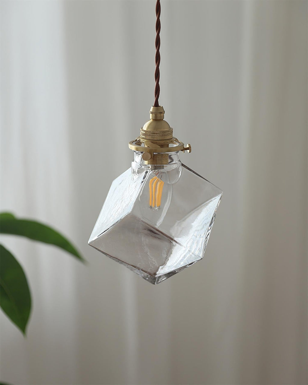 Felix Verre Suspension Clair Géométrique Industriel - Neutralighting