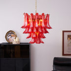 Aurora Lustre Rouge Pétale Verre Superposé Artistique - Neutralighting
