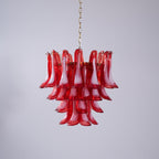 Aurora Lustre Rouge Pétale Verre Superposé Artistique - Neutralighting